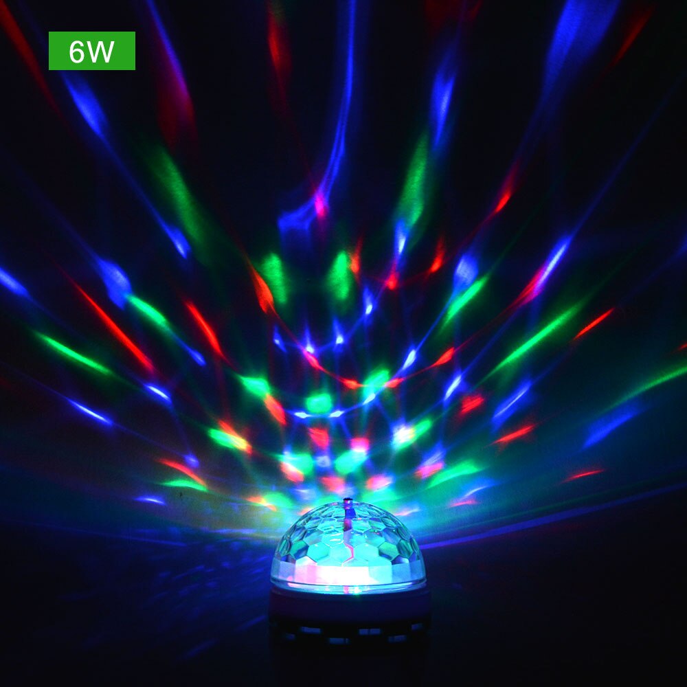 Smart auto roterande rgb dj glödlampa led scenljus  e27 3w 6w ac110v-220v hemmafest disco lampa dans underhållning dekorbelysning
