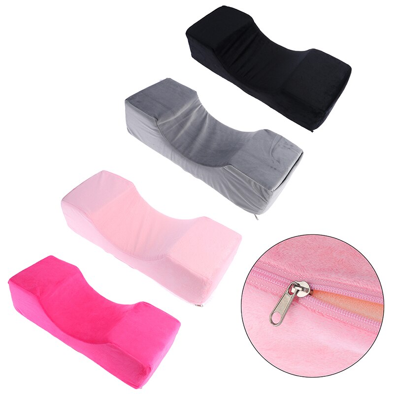 Almohada de espuma viscoelástica para extensión de pestañas, soporte para el cuello, para salón de maquillaje, con bolsillo, suave, 1 unidad