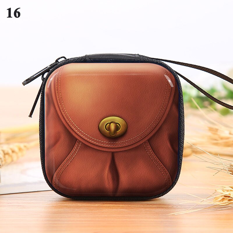 Tinplate Coin Purse Earphone Storage Bag Retro Record Tape Coin Purse Key Coin Coin Bag Coin Purse: 16