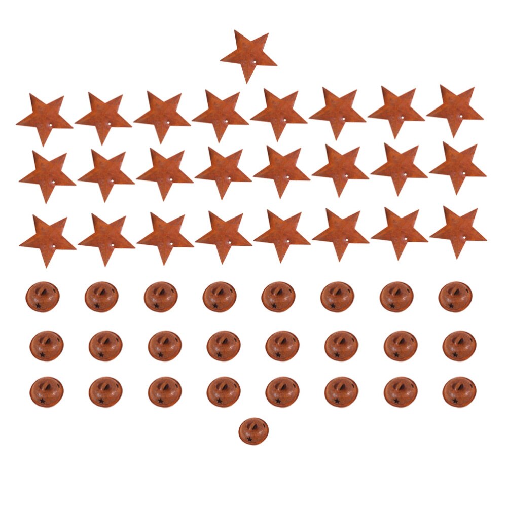 50Pcs Opknoping Ijzer Bells Sterren Kerstboom Ornament Festival Decor