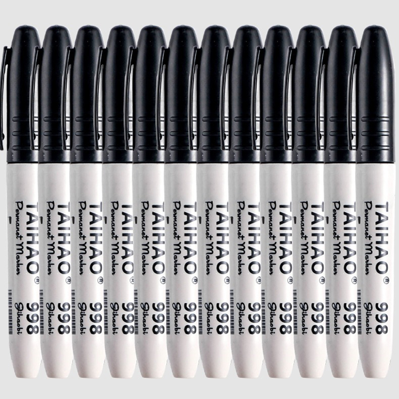 TAIHAO998 Marker Stift Rot Blau Schwarz Marker Stift Öl Schnell trocknend Großen Kopf Stift Lichtecht Farbe Stift Student büro Schreibwaren: Schokolade Farbe