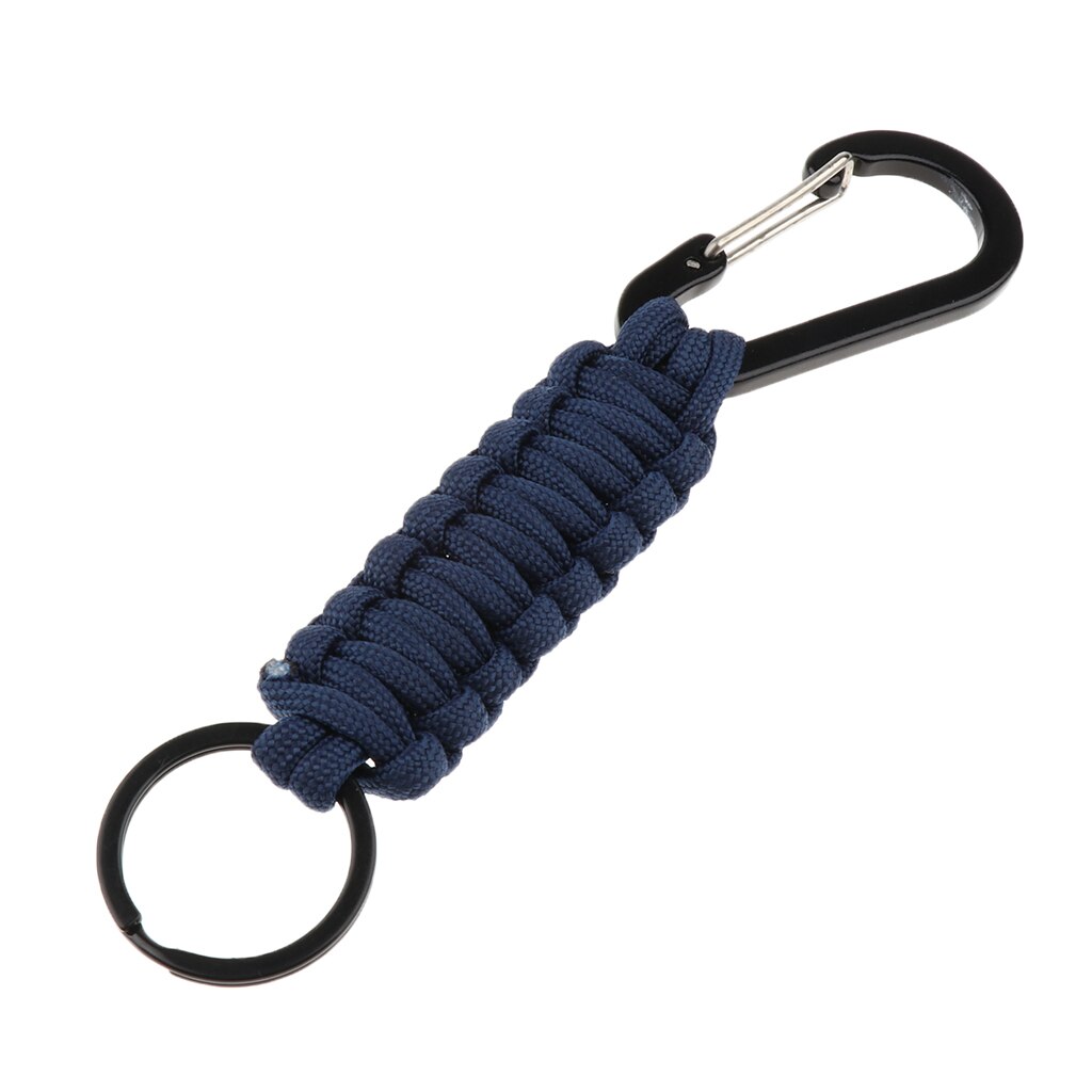 Outdoor Emergency Kit 7 Strand Core Paracord Lanyard Sleutelhanger Met Karabijnhaak Karabijnhaak Gesp: Navy Blue