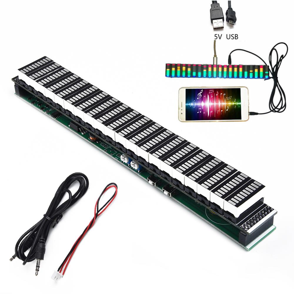 USB 5V Or 12V Stereo VU Meter Indicator Music Spectrum Analyzer 20 Segment LED Level Display
