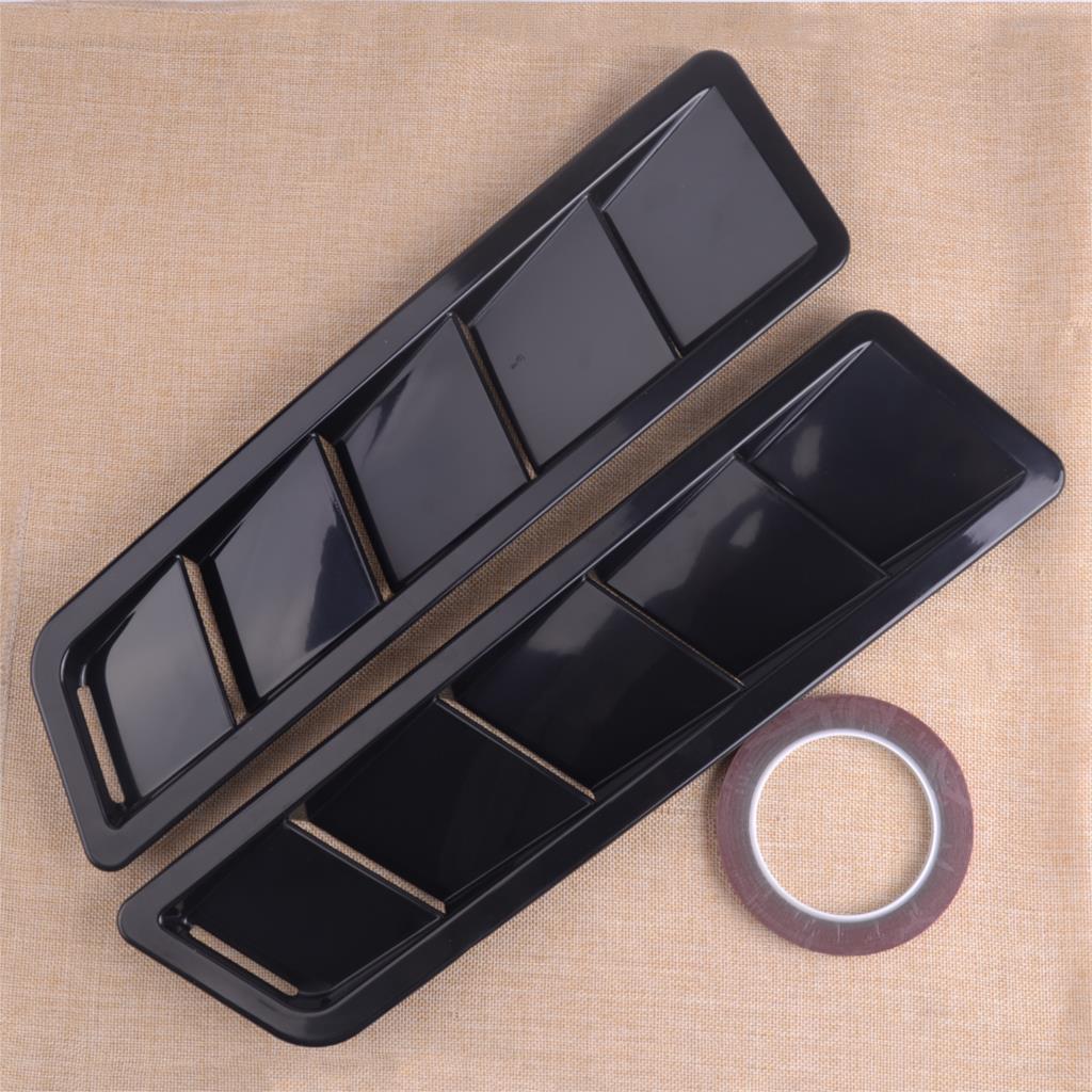DWCX 2 uds estilo de coche mate negro sólido ABS capó rejilla de ventilación Panel de refrigeración embellecedor para Universal
