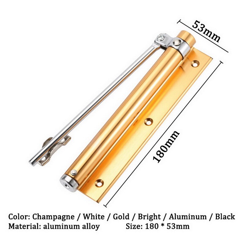 Door Closer Single Spring Strength Adjustable Surface Mounted Stainless Steel Automatic Closing Rated Door Hardware