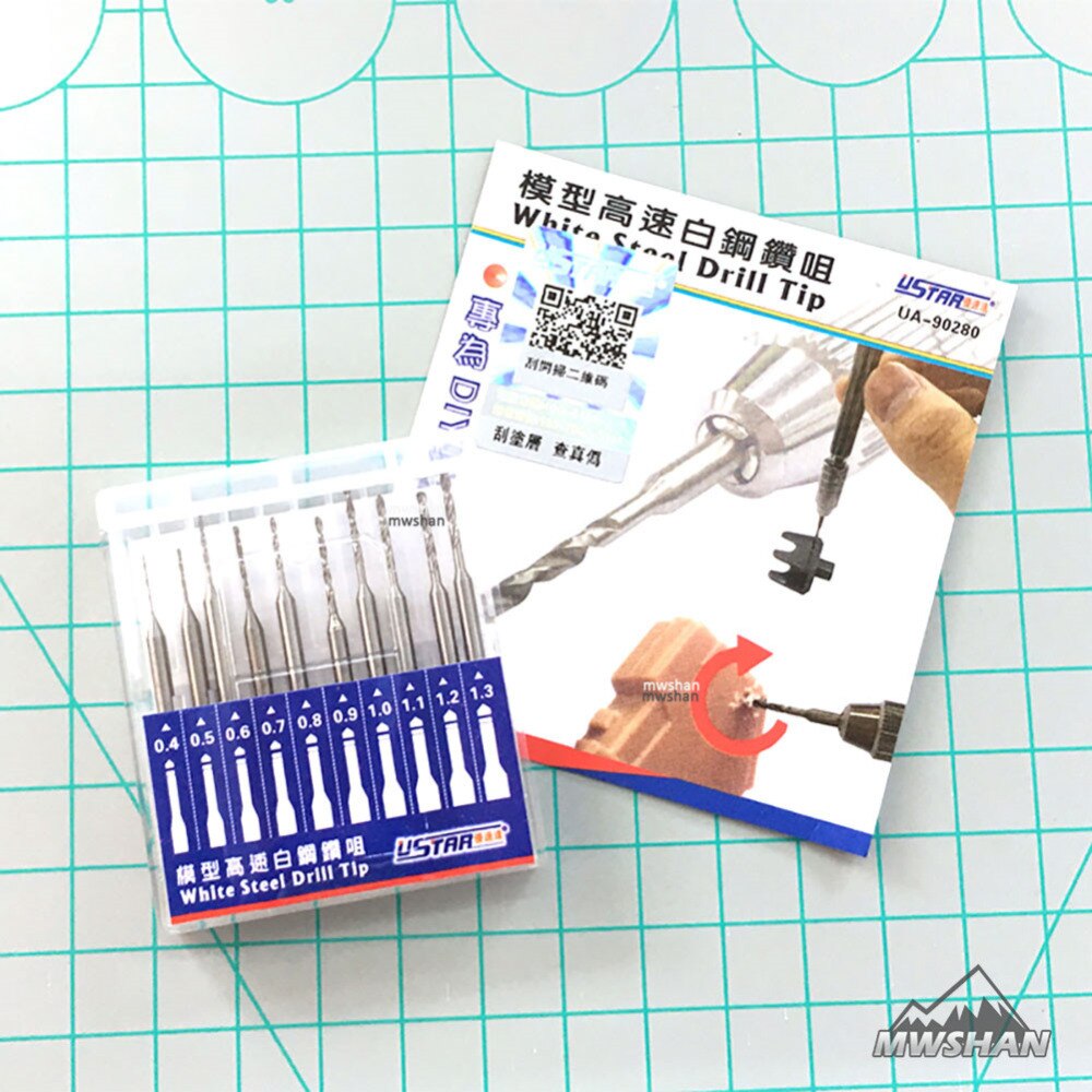 Ustar 90280 Modell Weiß Stahl Bohrer Spitze bisschen einstellen 10 Teile/satz Hobby Schneidwerkzeuge Zubehör DIY