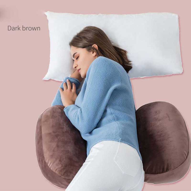 Multi-funktion werdende mütter Sleeper Bauch Kissen Samt Mutterschaft Warm Lenden Kissen Childing Bauch Pad: dark brown