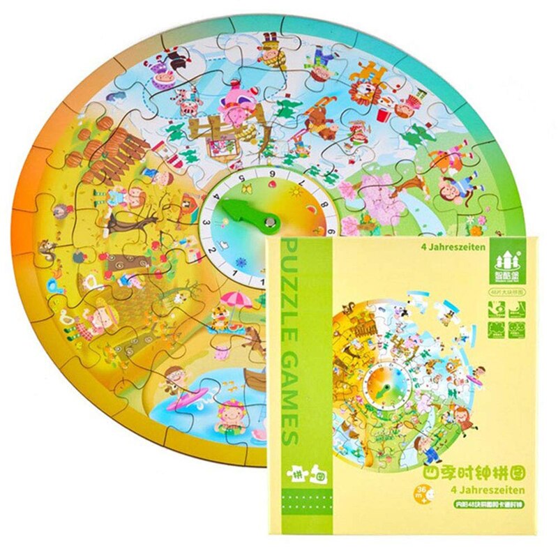 Puzzels Voor Kinderen Klok Puzzel Vroege Onderwijs Kinderen Educatief Speelgoed Aged Verlichting Educatief Speelgoed Kinderen: Default Title