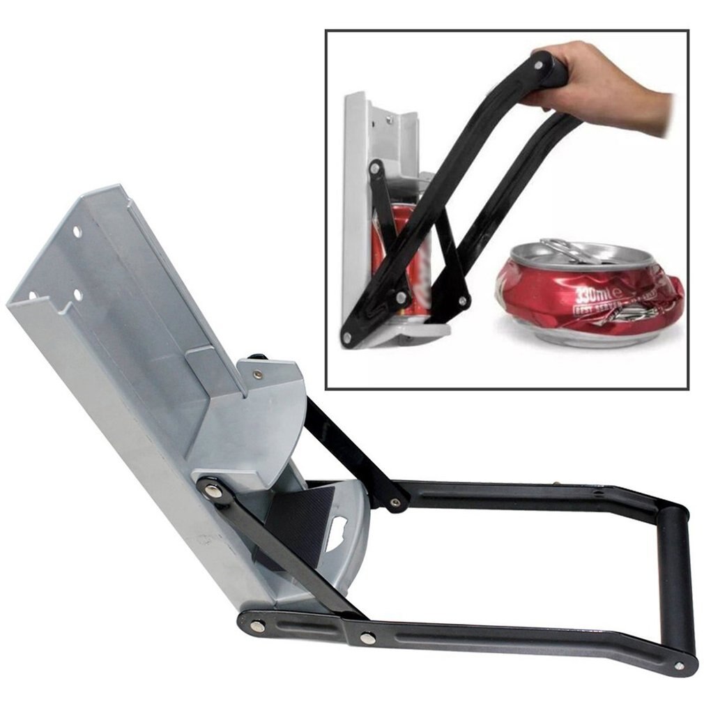 Wall Mounted Home Dispensing Can Crusher Beer Soda Cans Smasher Bottle Crushing Recycling Tool