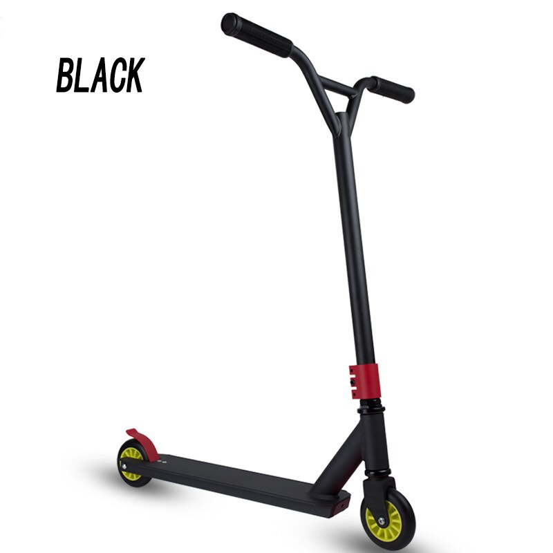 Draagbare 6061 Luchtvaart Aluminium Twee Rondes Professionele Extreme Sport Scooter Freestyle Straat Surfen Kick Scooter: Black