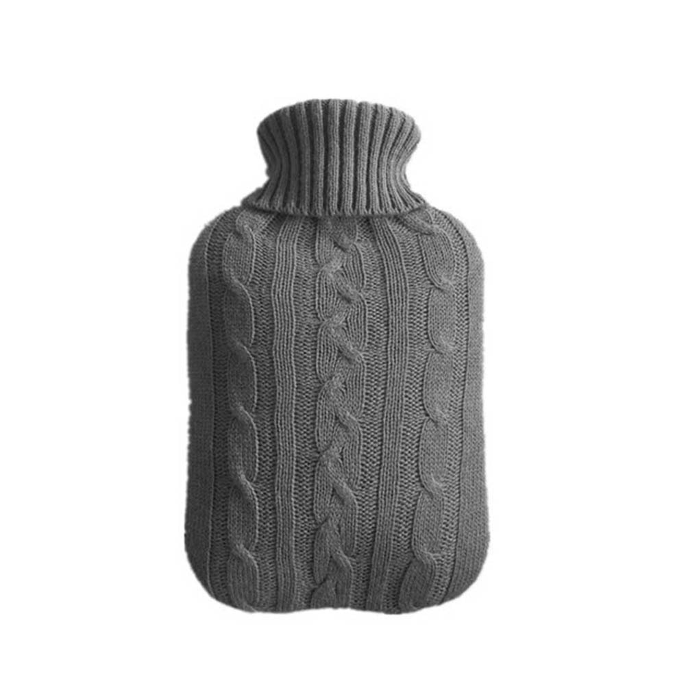 Strikdæksel kun til 2000 ml vandfyldte vandflaskeposer håndvarmer termisk strikdæksel (ingen flaske): Mørkegrå