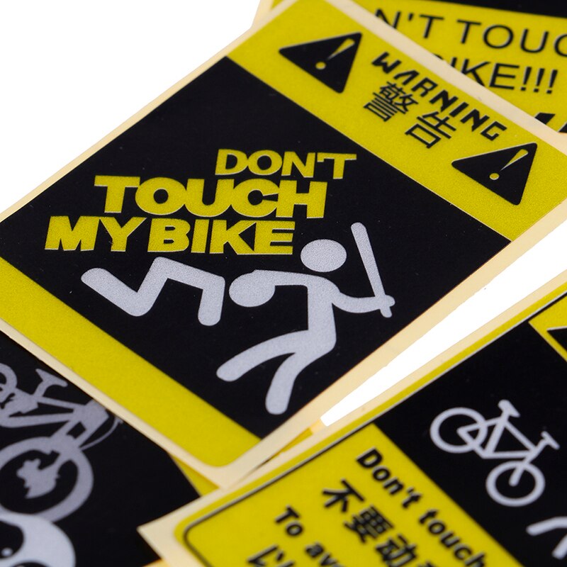 Autocollant d'avertissement de ne pas toucher mon vélo, 1 pièce, autocollant décoratif étanche, 4 Types d'accessoires de cyclisme
