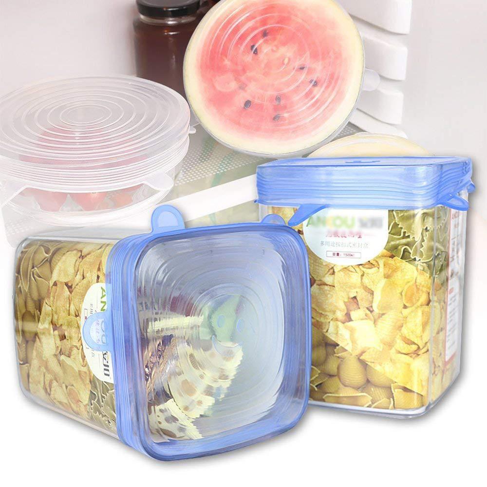 3pcs Reusable Silicone Stretch Lids Food Wrap Fruit Dishes Covers Sealing Food Fresh Keeping tapas de silicona para alimentos