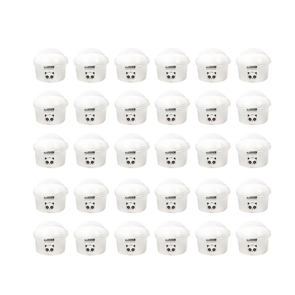 100 Stuks 85/200Ml Wegwerp Ijs Papieren Cup Cup Met Half Cover Dessert Cake Cup Kom (blauw): White