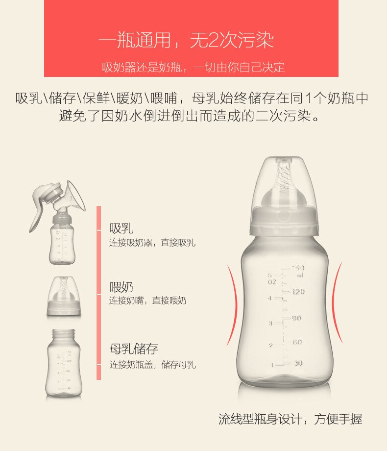 Unilateral Manual Breast Pump Large Breast Feeding Pump Lactation Milk Extractor Baby Silicone Bottle Breast feeding Accessories