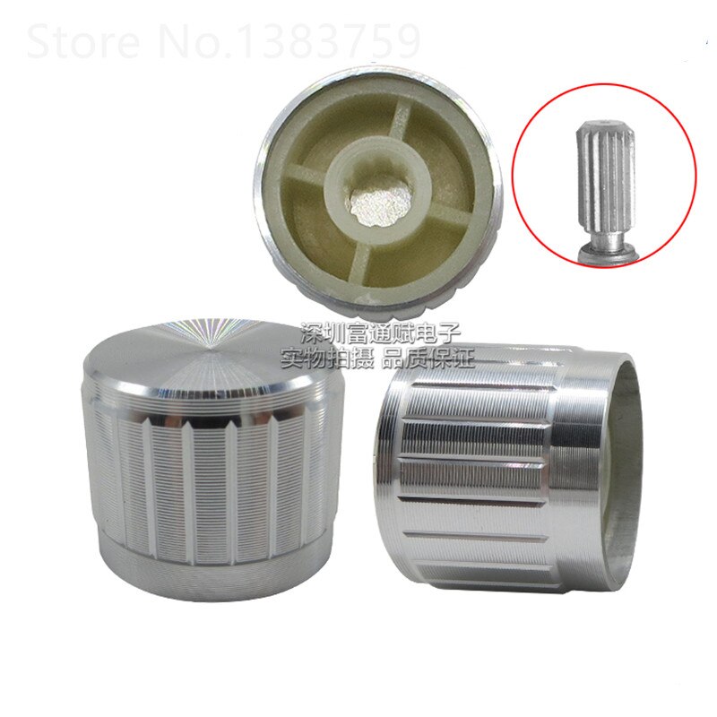 5pcs aluminium zilver tangent 21*17MM bloem as potentiometer knop volume cap