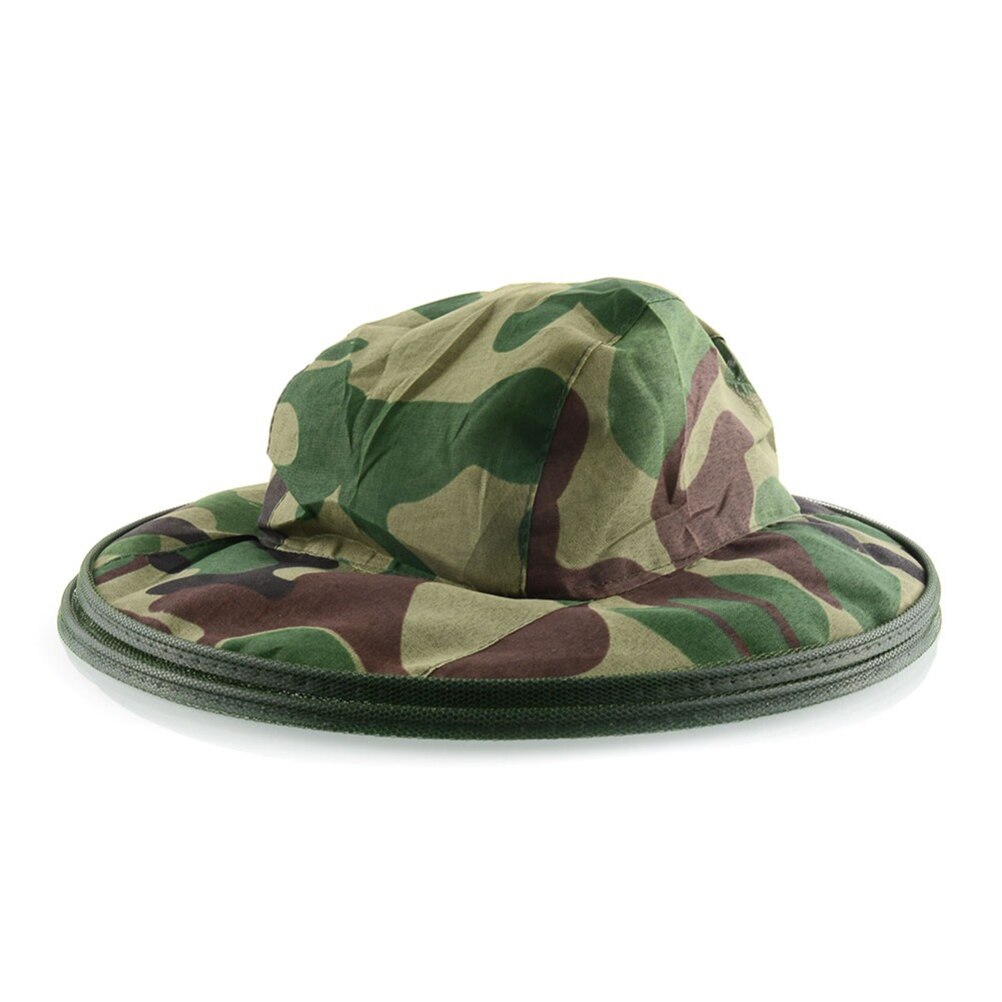 Anti-moustique abeille insecte mouche masque chapeau chapeau avec filet de tête maille Protection du visage équipement de pêche en plein air (Camouflage)