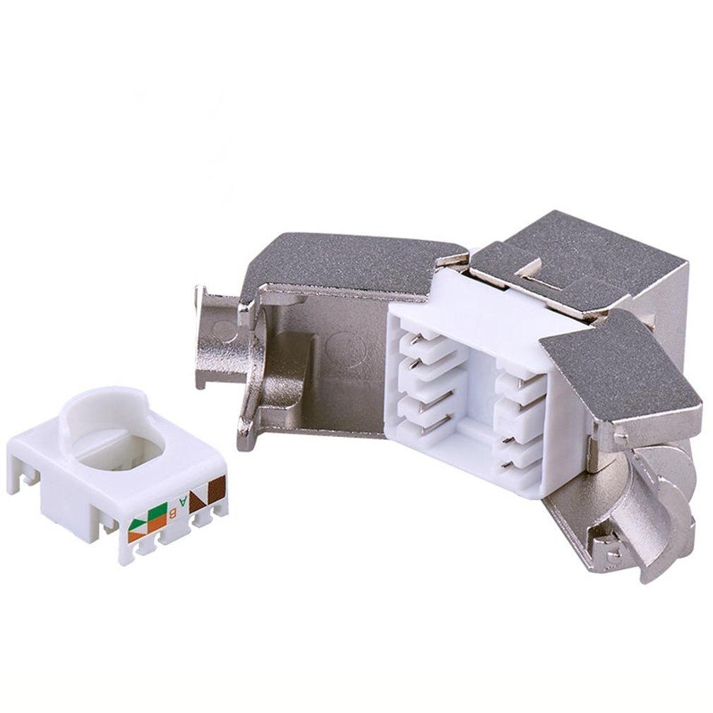 Network RJ45 Cat6 Cat7 Keystone Jack Module 360 Degree Full Shielded RJ45 Socket To LSA Tool-free Termination