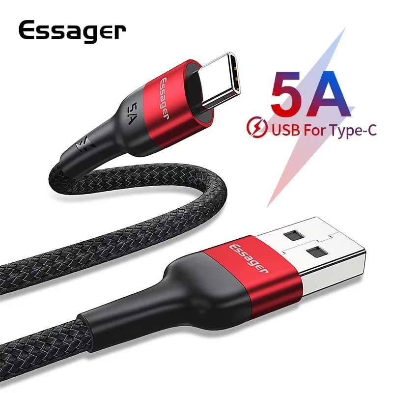 Essager 5A USB rodzaj-c kabel danych Super ładowanie szybka szybka ładowarka przewód biały dla Huawei P40 P30 zawodowiec P20 Lite kumpel 30