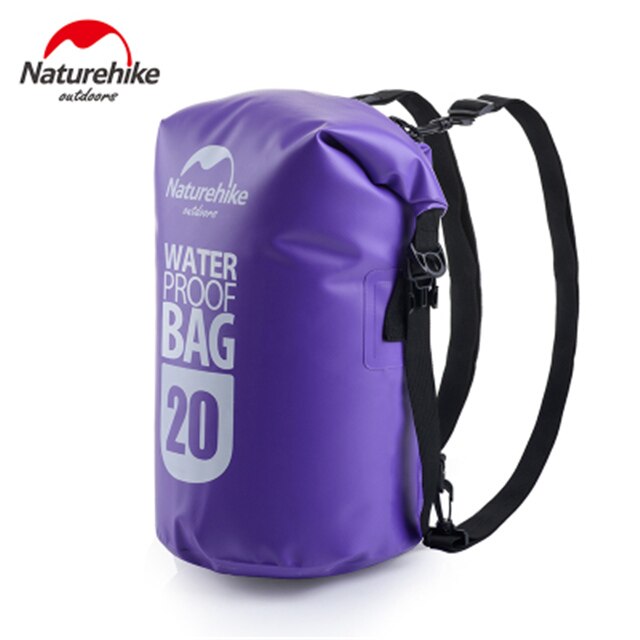 Wild outdoor 20l/30l 500d vandtæt rygsæktaske naturehike svømmetaske rafting drifting dry bag rygsæk ting tørsæk: 20l lilla