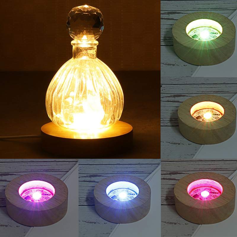 5 Stijlen 3D Led Lamp Base Creatieve Nachtverlichting Tafellamp Houten Lamp Base Gradiënt Kleurrijke Verlichting Voor Thuis Decoratieve licht