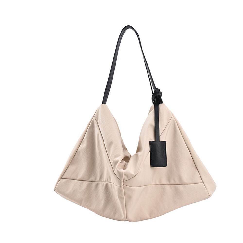 Solid Color Large Capacity Ladies Handbag Canvas Shoulder Bags Multifunctional Women Travel Bags Sac: White