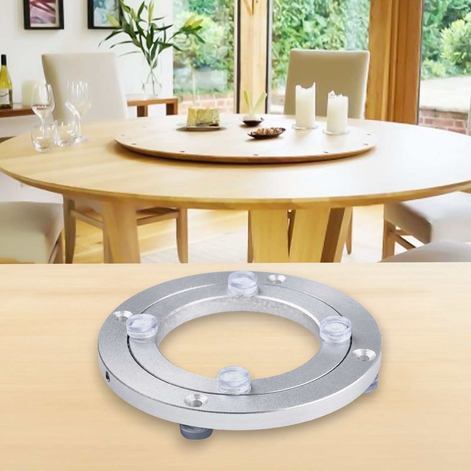 12-39cm Roterende Leje Lazy Susan Base - Kraftig Aluminiumlegering til Køkken og Spiseborde