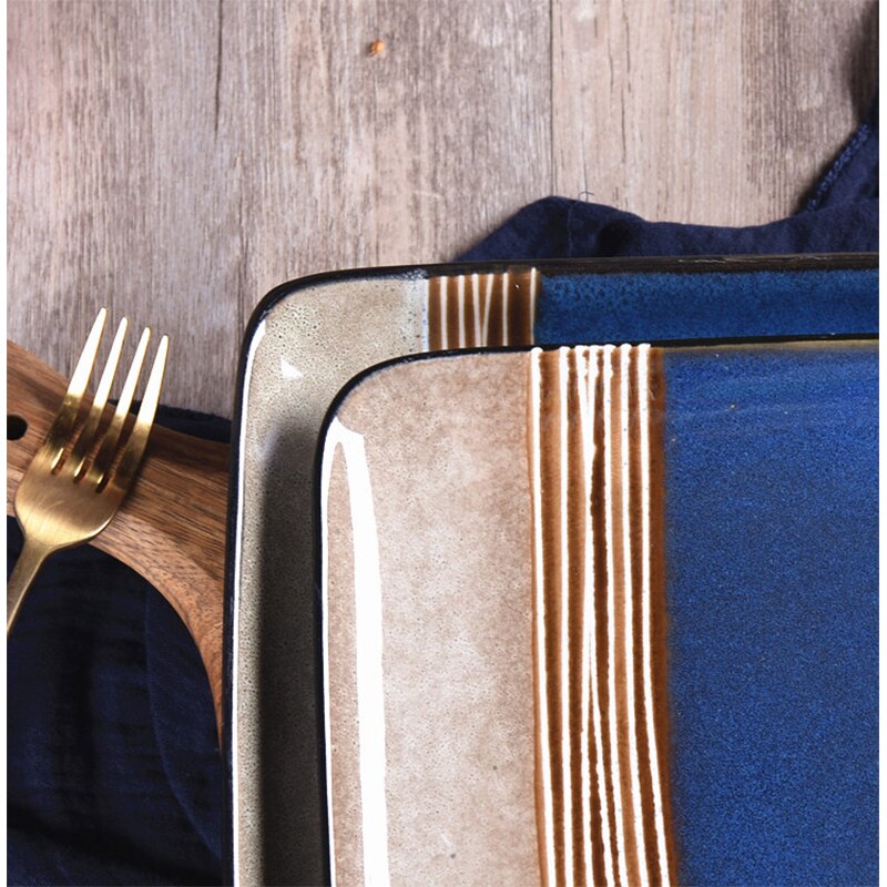 Restaurant Diner Plaat Servies Keramische Opslag Lade Westerse Ontbijt Vierkante Taart Plaat Dessert Decoratie Servies