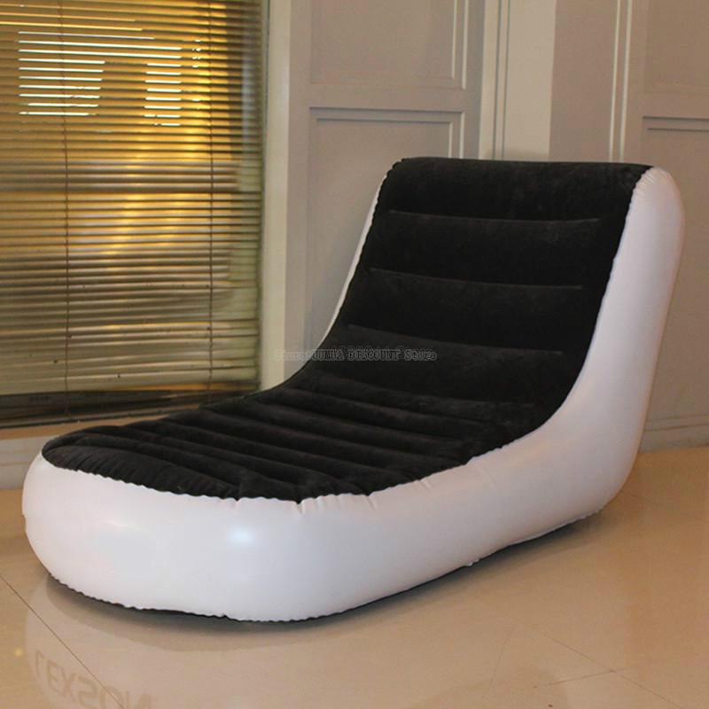 L Shape Foldable Chaise Lounge Chair Lazy Sofa Bed Grandado 8308