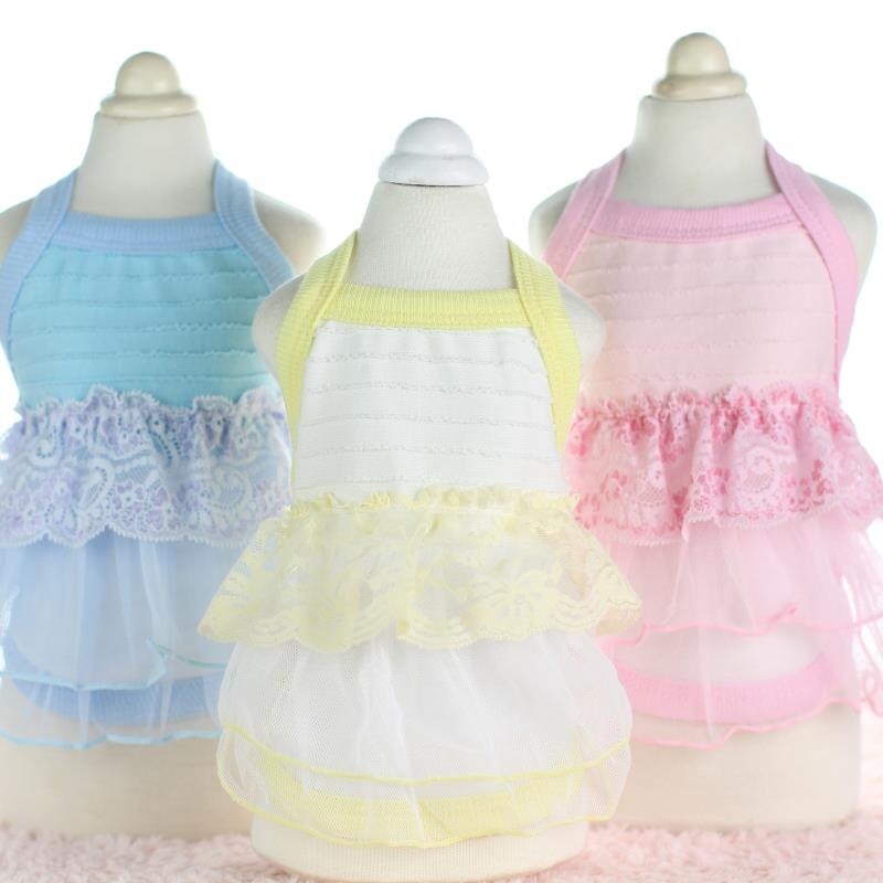 Süße Prinzessin Spitze Mädchen Hund Kleider Kleidung für Hunde Katze Tragen Produkte für Haustiere Yorkie Malteser Chiwawa Frühling Sommer
