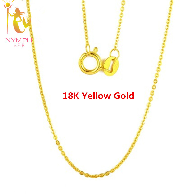 [NYMPH] cadena de oro rosa amarillo y blanco genuino de 18K, precio de venta, collar de oro puro, el mejor para mujeres [G1001]: Pure 18K yellow gold / 45cm