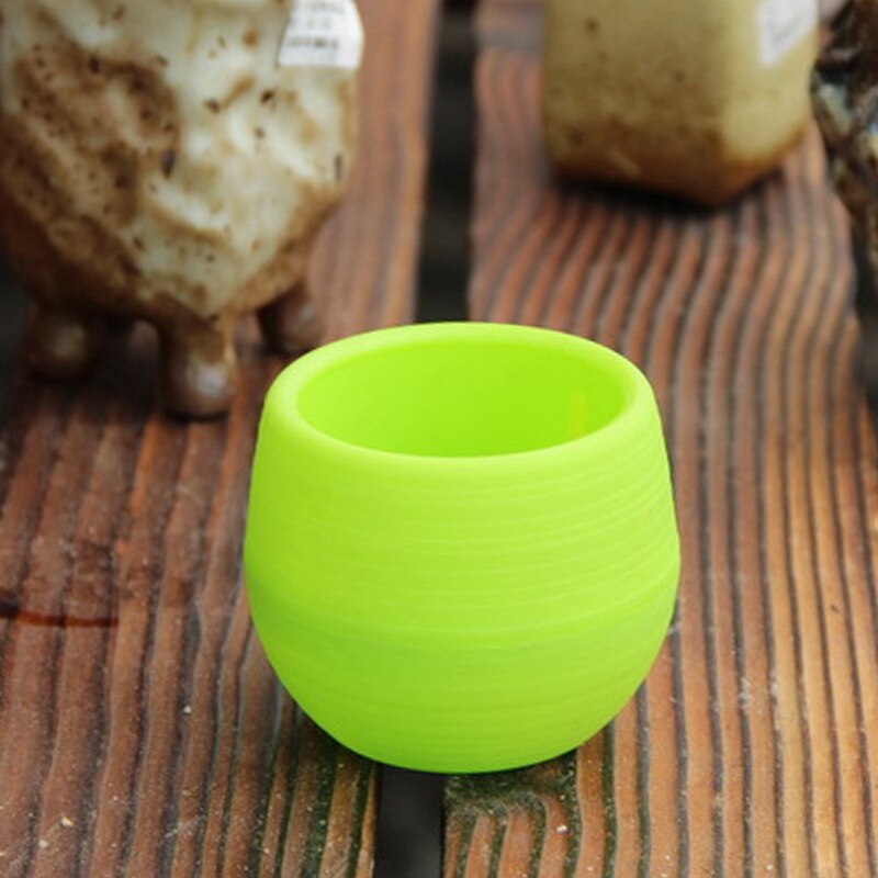 Macetas pequeñas bonitas de plástico para plantas, macetas de flores para suculentas, macetas para interior, hierbas, jardín, hogar: green