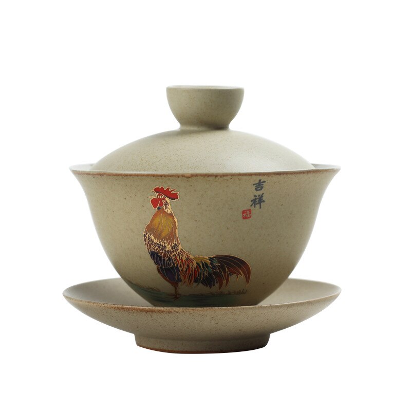 Chinese Pottery Gaiwan Tea Set Hand Painted Ceramic Gaiwan Porcelain Tea Cups And Saucers Travel Kung Fu Tea Set Retro Cup