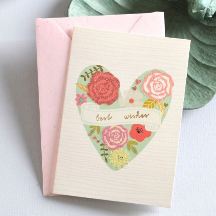 15pcs Mini Greeting Card Birthday Card Best Wishes Small Flower Card: 04