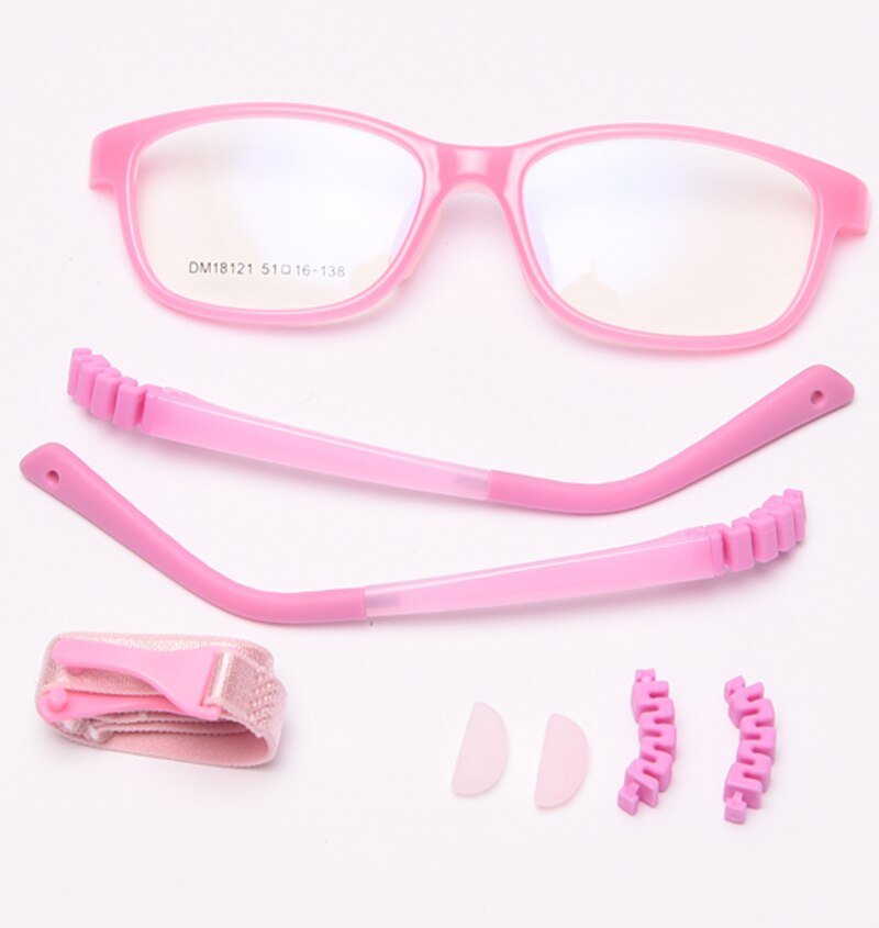 Peekaboo silicone square glasses for kids boy clear lens tr90 blue pink girl optical glasses frame for children ultraligt: pink with clear