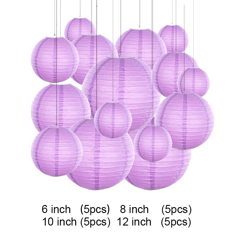 lanterne chinoise lanterne decoration mariage boule chinoise papier décoration mariage Lanternes rondes colorées en papier, 20 pièces, décorations du nouvel an chinois, décor d&#39;anniversaire et de mariage: light purple