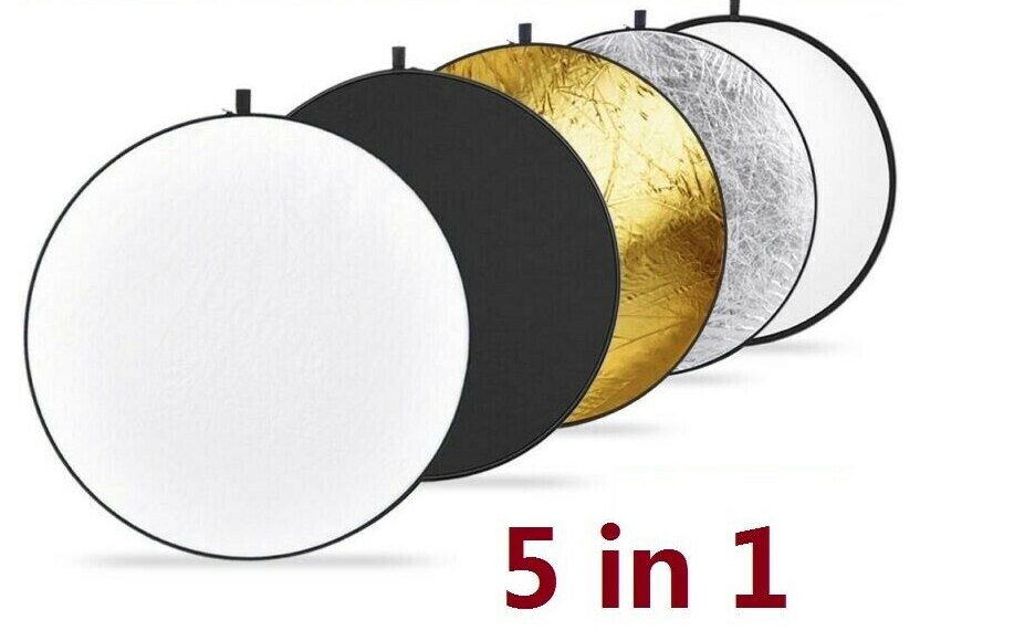 43'' 110cm 5 in 1 Portable Collapsible Light Round Photography Reflector for Studio