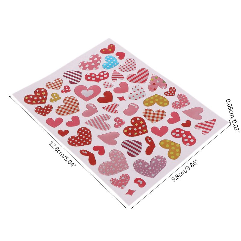 10 Sheets Heart Stickers Love Decorative Sticker Envelopes Cards Craft Scrapbooking Party Favors Prize Class Rewards