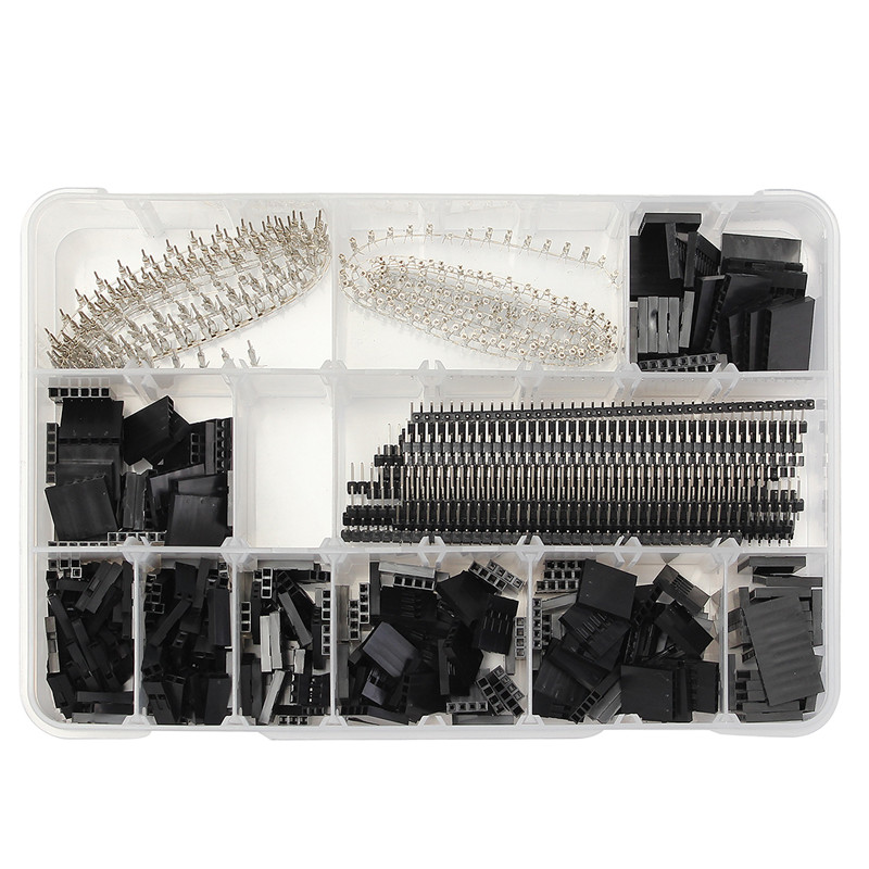1450 stks/set 2.54mm Dupont Connector Kit PCB Headers Mannelijke Vrouwelijke Pinnen Elektronica