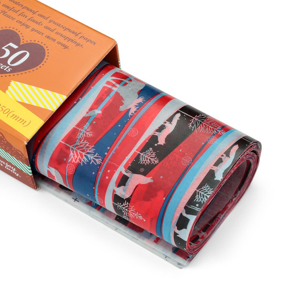 50 teile/satz Lebensmittel Verpackung Elch Wachs Papier Wasserdichte Verpackung Kuchen Macaron Pergament Backen Blatt wickeln Küche Zubehör: Farbe  7