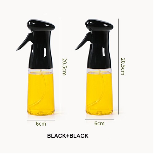 Koken Olie Spuit Olijfolie Fles Barbecue Spray Fles Salade Voor Bakken Braden 210Ml Kruiden Keuken Koken Gereedschap: 2PCS-Black