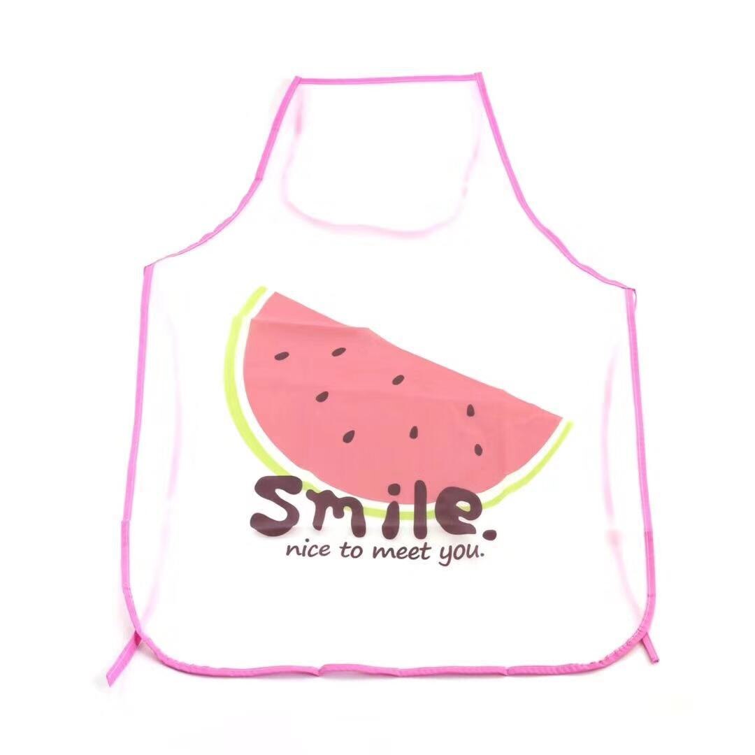 Cartoon fruit PVC Waterproof Apron Kitchen Restaurant Cooking Bib Aprons for Chef Butcher BBQ Baking Catering Pub Kids funny bib: watermelon