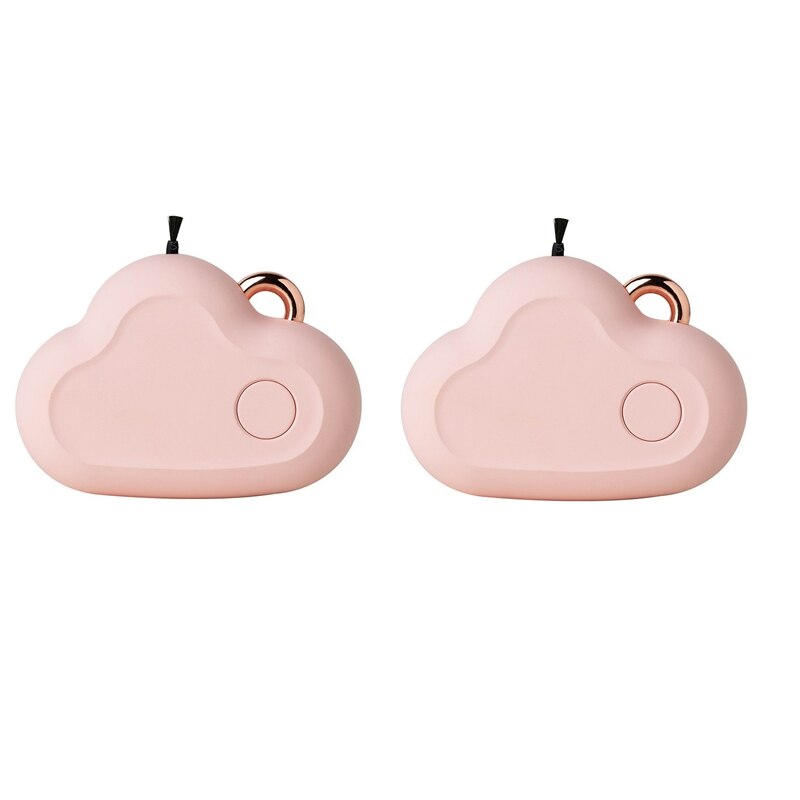 2Pack Mini Portable Air Purifier, Wearable Air Purifier Necklace USB Air Cleaner for Small Space Air Freshener: Pink