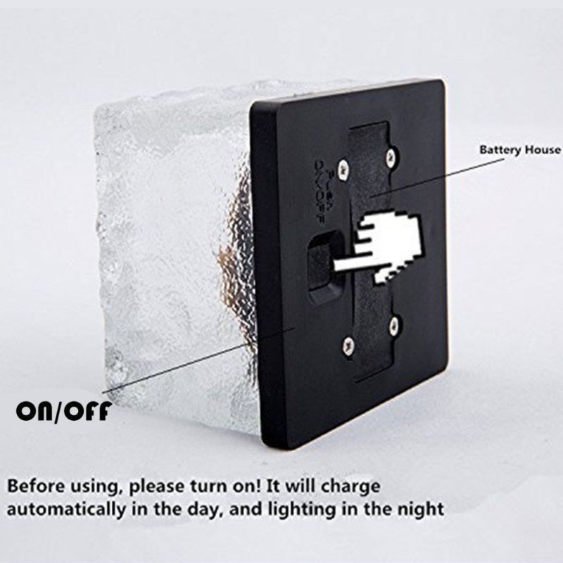 Solar Light Solar Ice Cube Licht Baksteen Rock Licht Frosted Glas Landschap Outdoor Decoratie Tuin Straat Licht