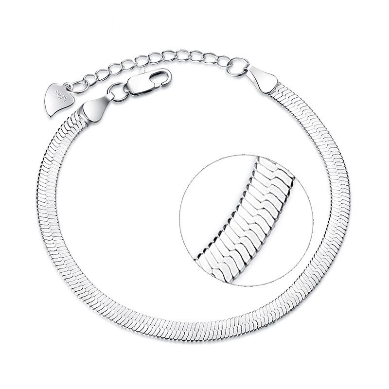 100% 925 Sterling Zilver Snake Chain Ladies'bracelets Vrouwen Sieraden Vrouwelijke Armband Meisje Goedkope