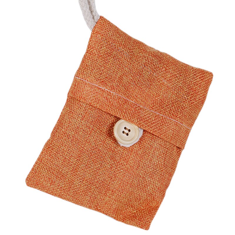 Parfume taske bambus trækul taske luftrenser bilrum kabinet køleskab frisk luft aktivt kul luftfriskere lugt: Orange