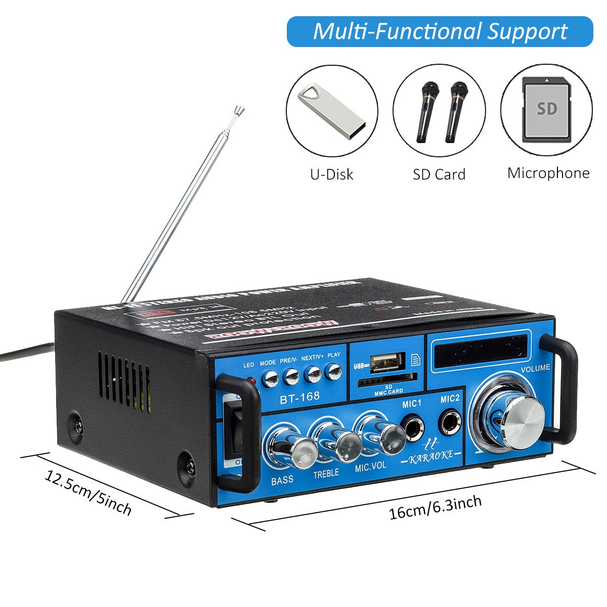 12/220V 400W Car bluetooth Audio Amplifier Digital Power Amplifier 2CH Stereo HiFI Auto Tuning Home Subwoofer With Remote