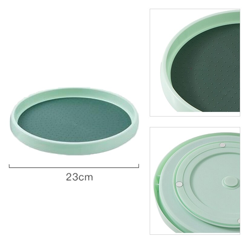 360 Rotation Spice Rack Pantry Cabinet Turntable with Wide Base Storage Tray Organizer for Kitchen Seasoning 23cm