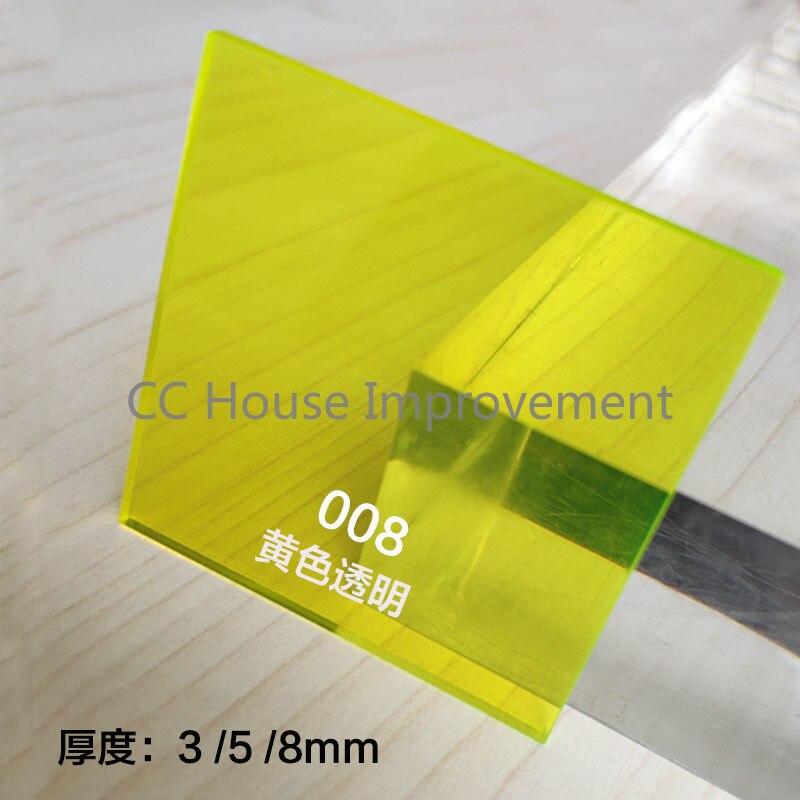Kleur Plastic Plaat Kleur Transparant Acryl Plaat Customization: 100mmx100mmx3mm / 008
