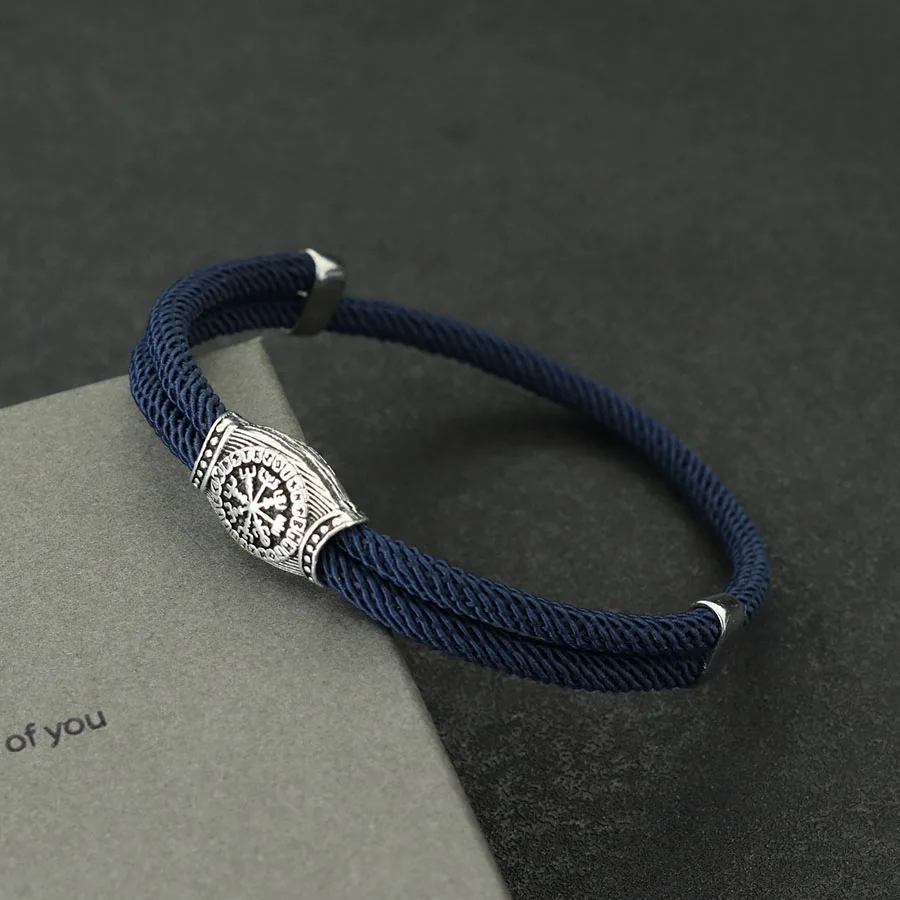 Mode Mannen Armband Touw Handgemaakt Weaven Viking Symbool Braslet Verstelbare Nautische Draad Braclet Surfen Sieraden Accessoires